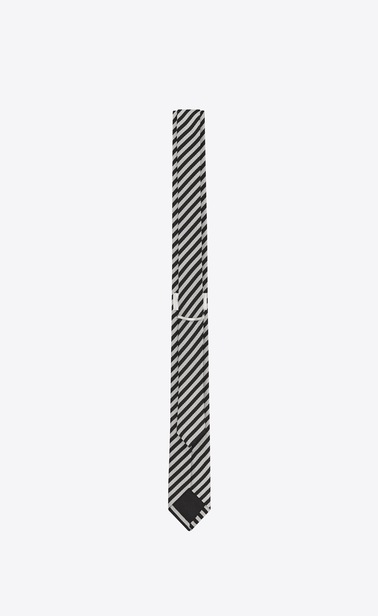 Narrow jacquard tie with stripes
